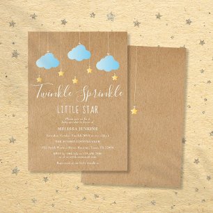 Invitation Sprinkle Rustique Twinkle Bébé Sprinkle / Douche
