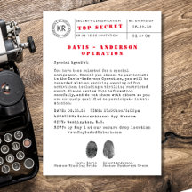 Invitation Spy Secret Top