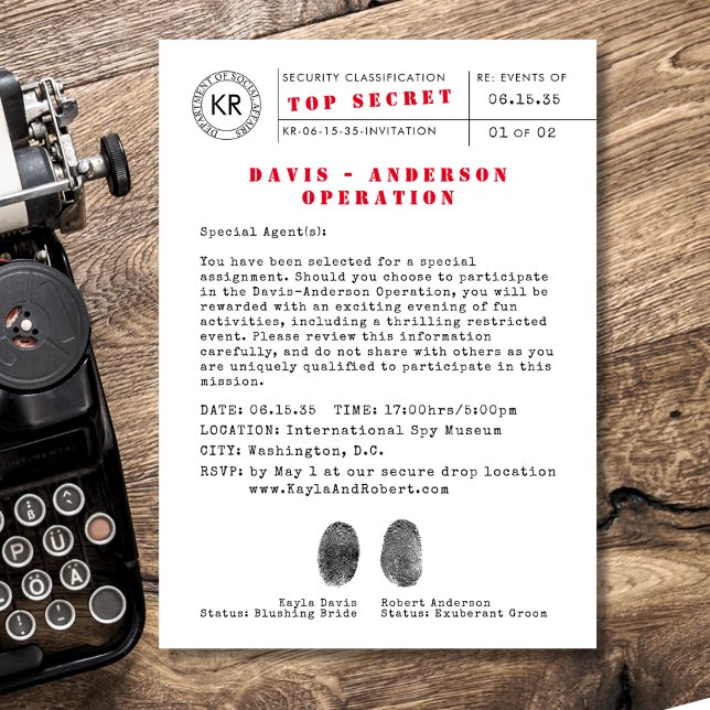 Invitation Spy Secret Top (Créateur téléchargé)