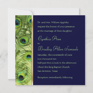 Invitation Square Peacock Set 1115