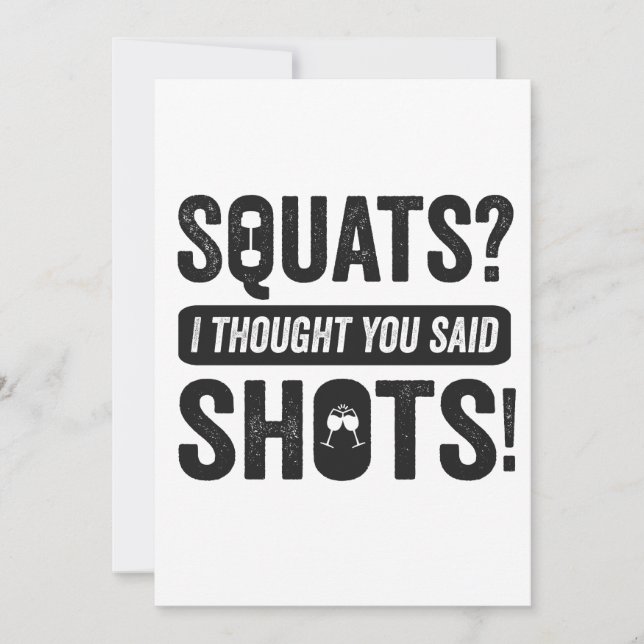 Invitation Squats je pensées vous avez dit tirs drôle Fitness (Devant)