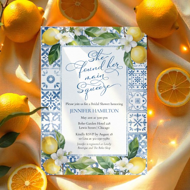 Invitation Squeeze | Fête des mariées méditerranéenne au citr (Créateur téléchargé)