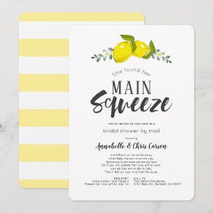 Invitation Squeeze principal Fête des mariées simple citron p