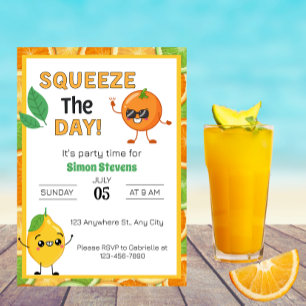 Invitation Squeeze the Day ! - Fun Citrus Theme Party