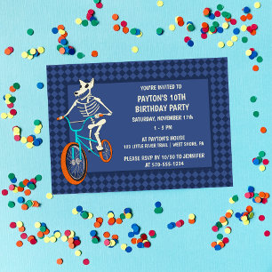 Invitation Squelette de loup-garou sur un vélo BMX Garçons Ho