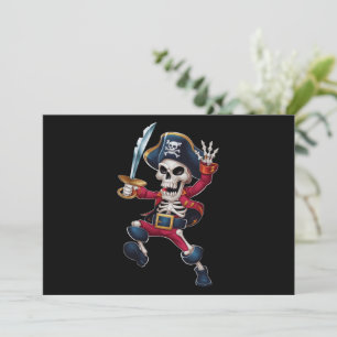 Invitation Squelette de pirate qui dab Halloween enfants Joll