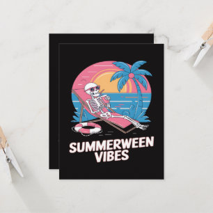 Invitation Squelette de vacances d'été de Summerween plage dr