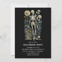 Squelette floral gothique | Fête de l'Halloween no
