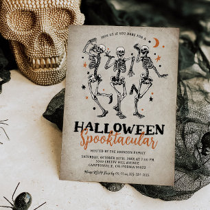 Invitation Squelette vintage Halloween pour adultes