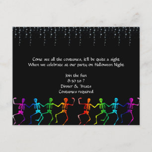 Invitation squelettique au néon de partie de