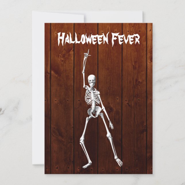 Invitation squelettique de fièvre de Halloween sur (Devant)