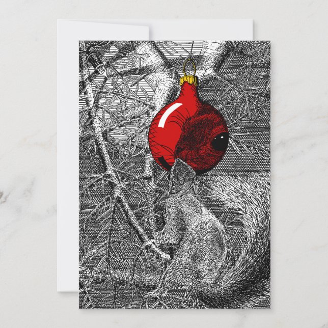 Invitation Squirrel in Christmas Tree (Devant)