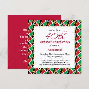 Invitation ST KITTS NEVIS FLAG Personnalisé Anniversaire Célé