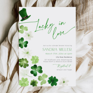 Invitation St. Patrick Fête de la Mariée Vert Shamrock
