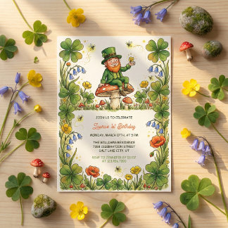 Invitation St Patrick Leprechaun 1st Birthday Green Shamrock