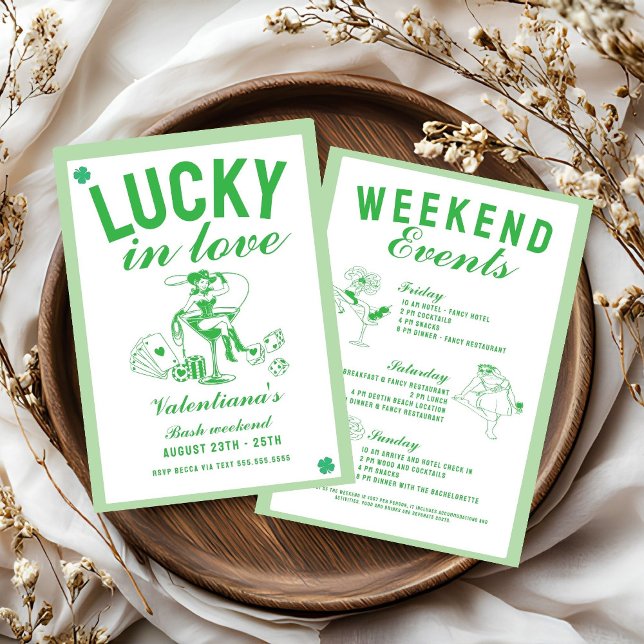 Invitation St patrick she found her lcuky charm bachelorette  (Créateur téléchargé)