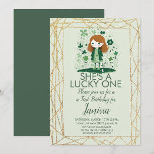 Invitation St. Patricks Anniversaire Shamrock cadre de Partie