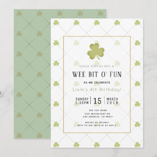 Invitation St. Patrick's Day Chic & Clean Green Birthday