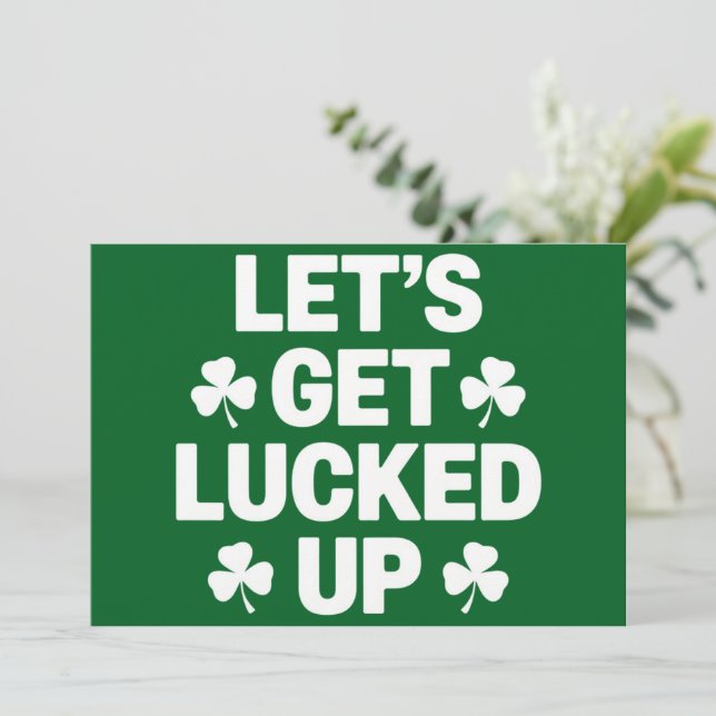 Invitation St Patrick's Day Faisons chanceler Irlandais Clove (Debout devant)