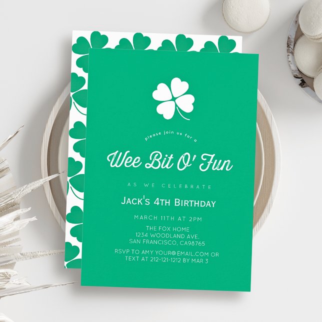 Invitation St. Patrick's Day Shamrock Green Boy Birthday (Créateur téléchargé)