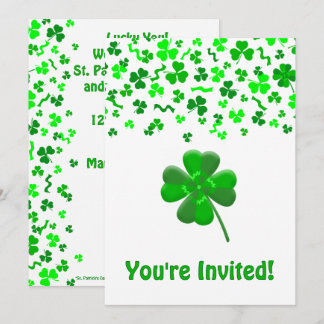 Invitation St Patrick's Day Shamrocks Personalized Flat
