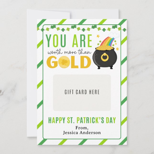 Invitation St. Patrick's Day Teacher Appreciation Gift Card (Devant)