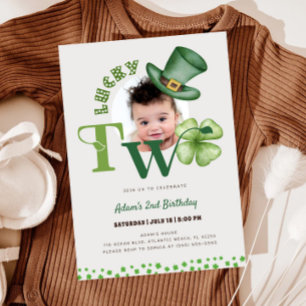 Invitation St. Patrick's Day Two Lucky Shamrock 2e anniversai