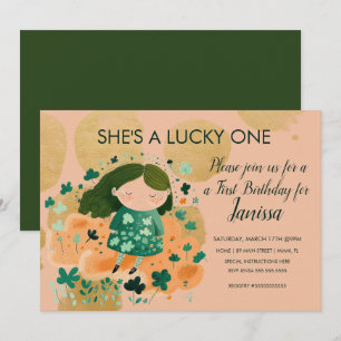 Invitation St. Patricks Fête Shamrock d'anniversaire chanceus