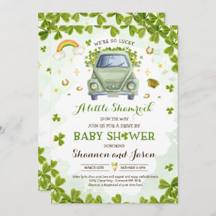 Invitation St Patrick's Little Shamrock Drive Par Baby shower
