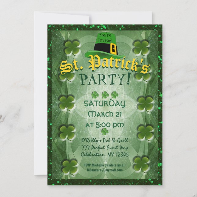 Invitation St. Patrick's Party (Devant)