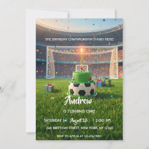 Invitation Stade de football sportif Cible Fête d'anniversair