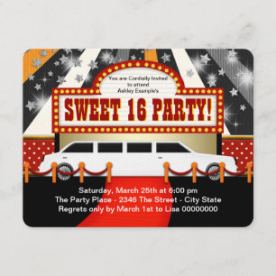 Invitation Star de cinéma dans une limousine blanche Fête dou