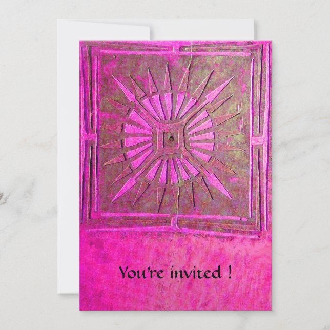 Invitation STAR DU MATIN, rose vif, blanc violet (Devant)