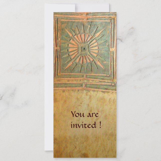 Invitation STAR DU MATIN, vert marron jaune antique (Devant)