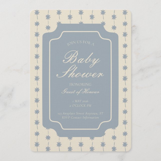 Invitation Starburst Stripe Geometric Gender Neutral Beige (Devant)