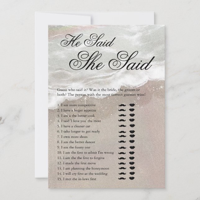 Invitation Starfish and Shells Tropical Beach Bridal Shower (Devant)