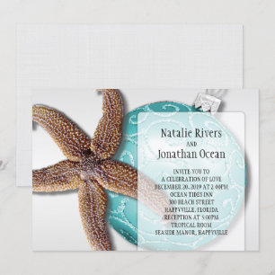 Invitation Starfish Beach Mariage Noël