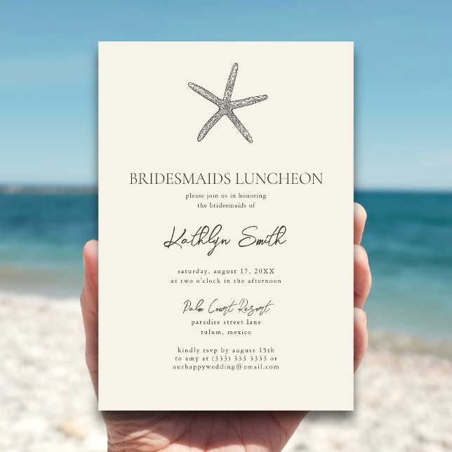 Invitation Starfish Beach Ocean Bridesmaiers déjeuner (Créateur téléchargé)