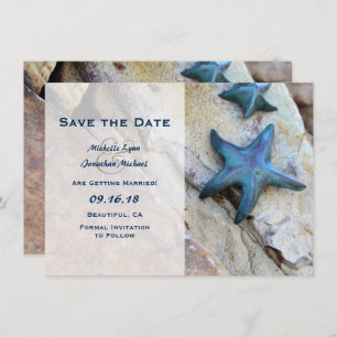 Invitation Starfish Beach Rocks Enregistrer la date Mariage I