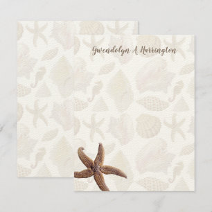 Invitation Starfish Beach Shells Blank Notes personnalisées