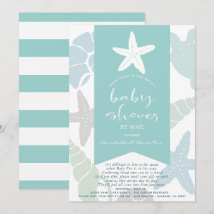 Invitation Starfish & Seashells Baby shower turquoise par mai