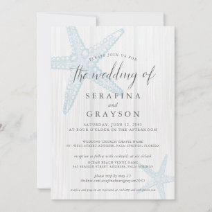 Invitation Starfish Tropical Rustic Beach Mariage Tout en un