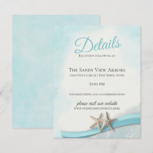 Invitation Starfish vintage et Lace Ocean Blue Détails