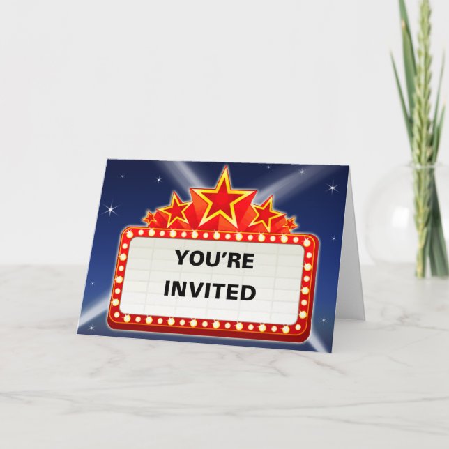 Invitation Starred Movie Marquee Vous êtes invité (Devant)