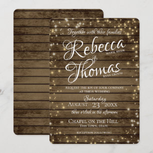 Invitation Starry Éclairage Mariage rustique