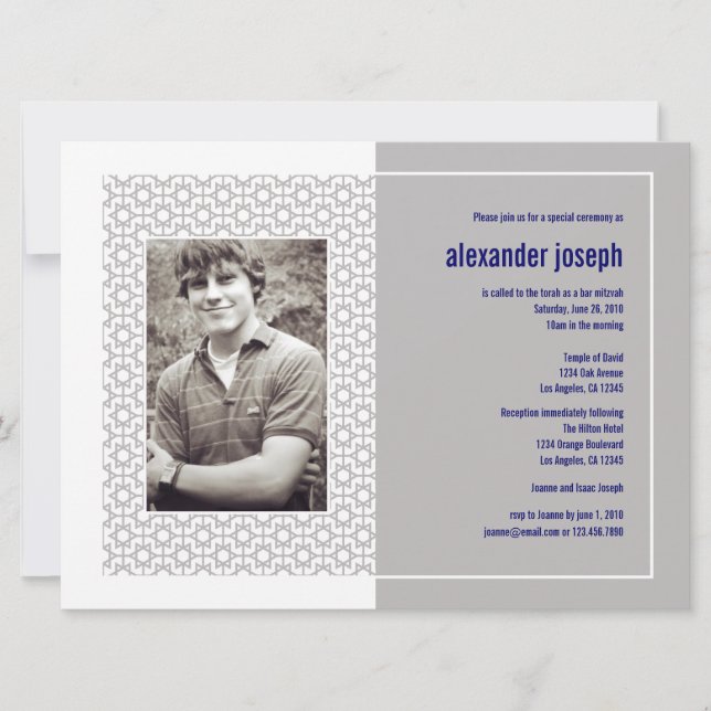 Invitation Starry Frame Bar Mitzvah (Extra Large) (Devant)