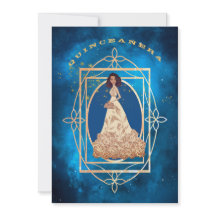 Starry Midnight Blue Quinceañera