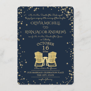 Invitation Starry Night Adirondack Chaises Plage Mariage