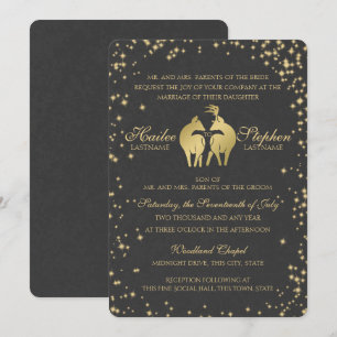 Invitation Starry Night Buck and Doe