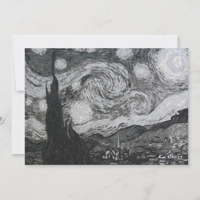 Invitation Starry Night I Vincent Van Gogh Flat Card (Devant)